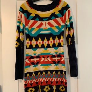 Patterned sweater dress